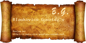 Blaskovics Gusztáv névjegykártya