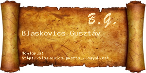 Blaskovics Gusztáv névjegykártya