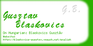 gusztav blaskovics business card