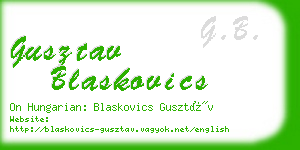 gusztav blaskovics business card